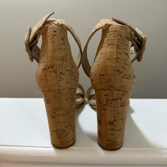Diane Von Furstenberg Ulrica Heel in Natural Cork Women’s size 7.5 ankle strap - Picture 7 of 13